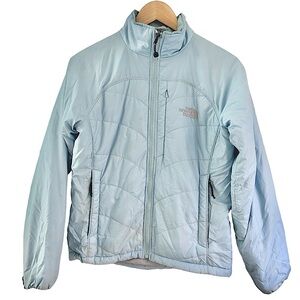 The North Face Womens Primaloft Quilted Puffer Jacket in Baby Blue